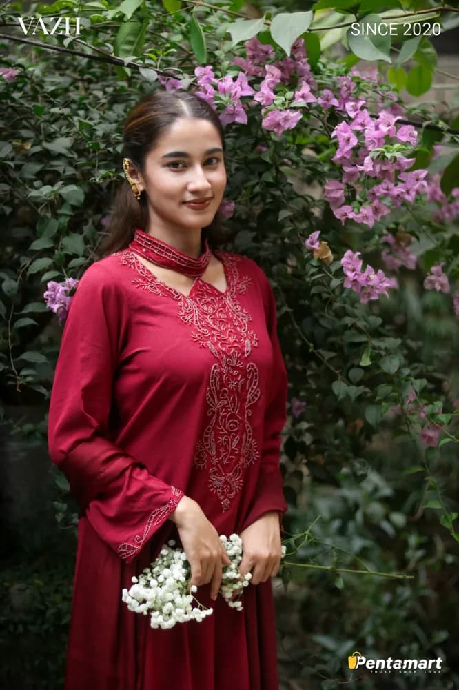 Ruby Mystique | Premium Maroon Designer 3-Piece | Customizable